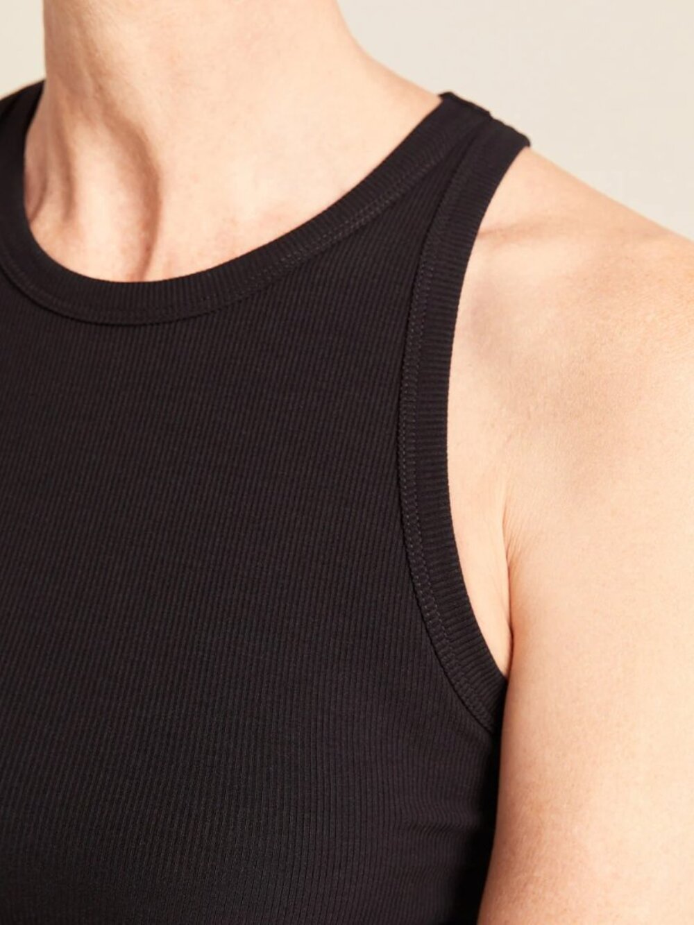 Ribbed Racerback Tank - Black - Picture 2 of 3